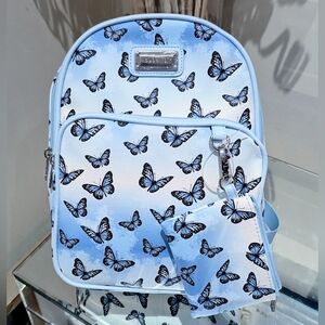 New Madden Girl Dachshund Ombre Blue Butterfly Backpack and Pouch